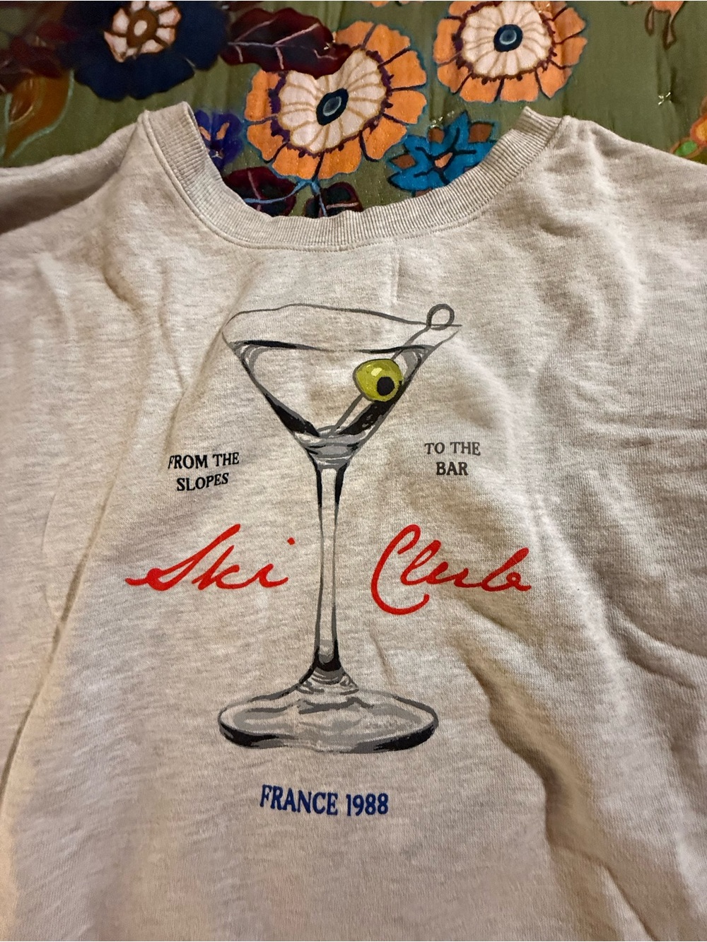 Ski Club Graphic Tee - Light Gray